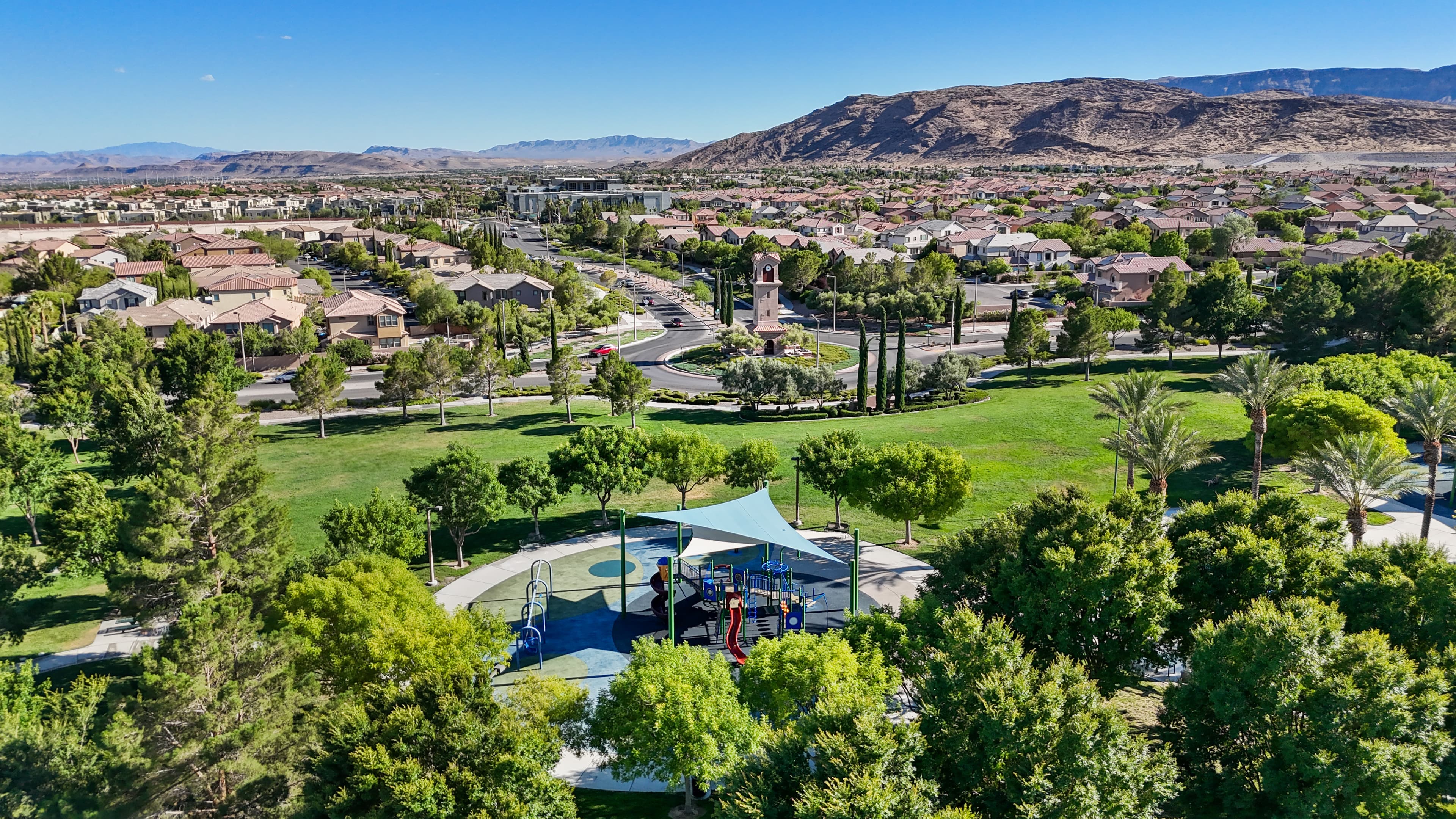 Aerial view of Craig Ranch Regional Park recreation space